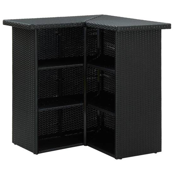 Helloshop26 - Meuble de bar de jardin 8 pièces avec coussins résine tressée noir - Image 3