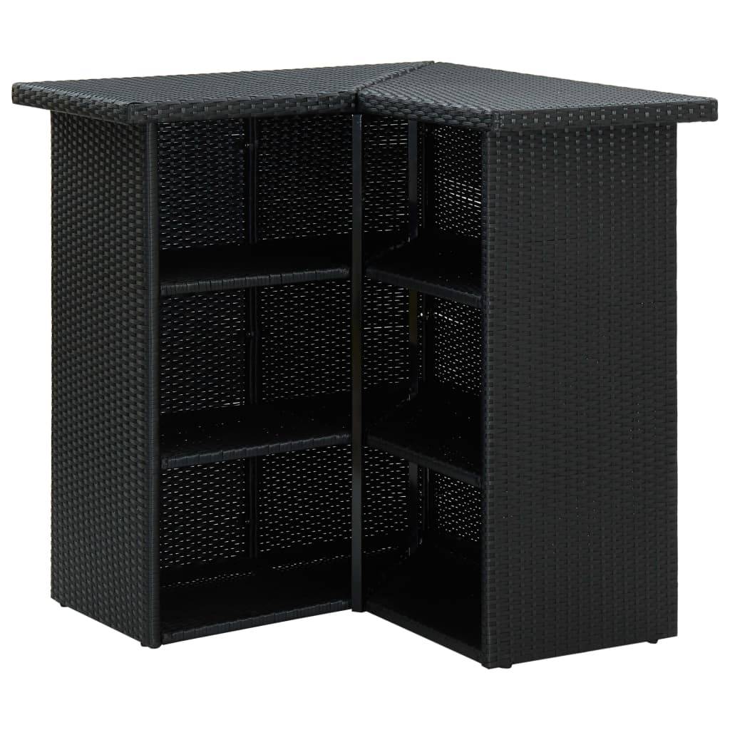 Helloshop26 - Meuble de bar de jardin 8 pièces avec coussins résine tressée noir - Image 3