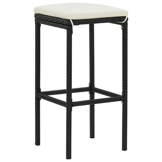 Helloshop26 - Meuble de bar de jardin 8 pièces avec coussins résine tressée noir - Image 7