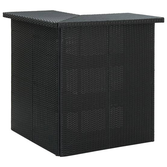 Helloshop26 - Meuble de bar de jardin 8 pièces avec coussins résine tressée noir - Image 2