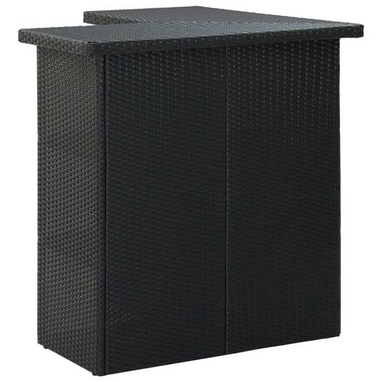 Helloshop26 - Meuble de bar de jardin 8 pièces avec coussins résine tressée noir - Image 4