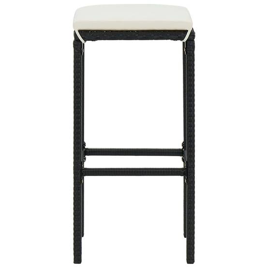 Helloshop26 - Meuble de bar de jardin 8 pièces avec coussins résine tressée noir - Image 8