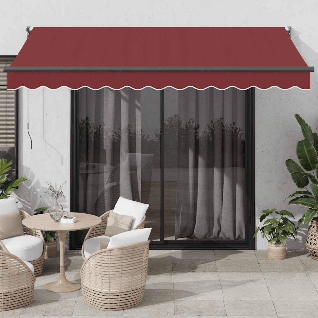 Auvent rétractable aluminium terrasse protection UV motorisé 350x250 cm bordeaux - ComfortXL Outdoor Living - Image 1