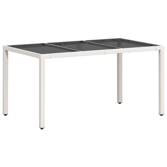 Table de jardin résine tressée verre blanc 150 x 90 x 75 cm - PANGIVO - Image 2