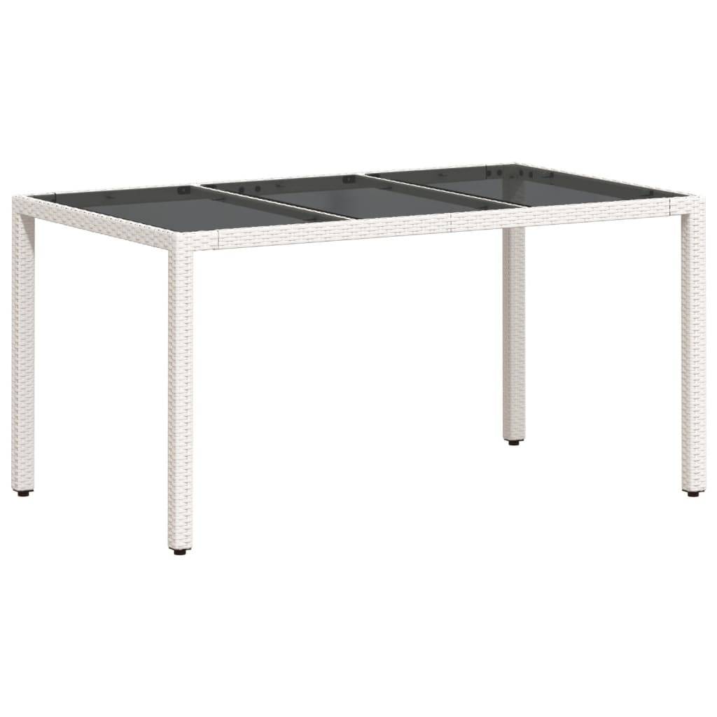 Table de jardin résine tressée verre blanc 150 x 90 x 75 cm - PANGIVO - Image 2