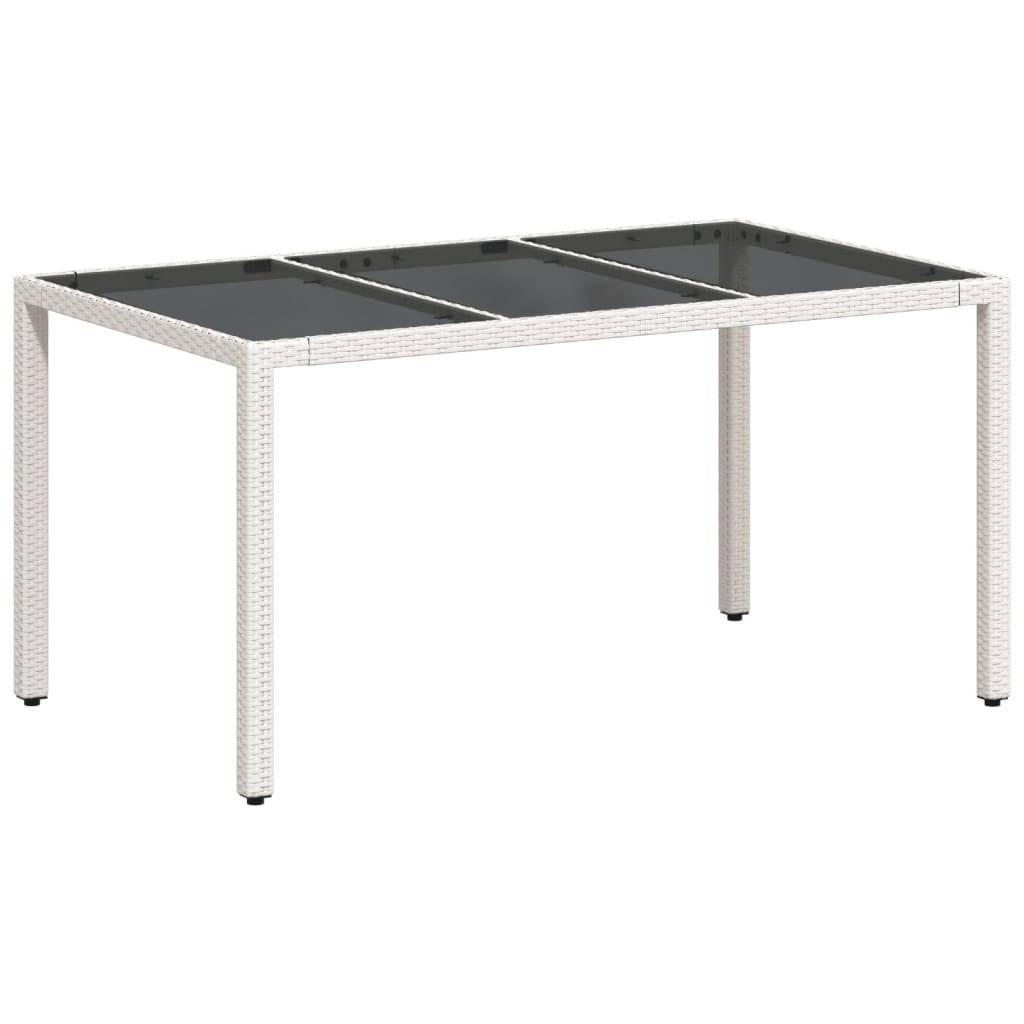 Table de jardin résine tressée verre blanc 150 x 90 x 75 cm - PANGIVO - Image 7