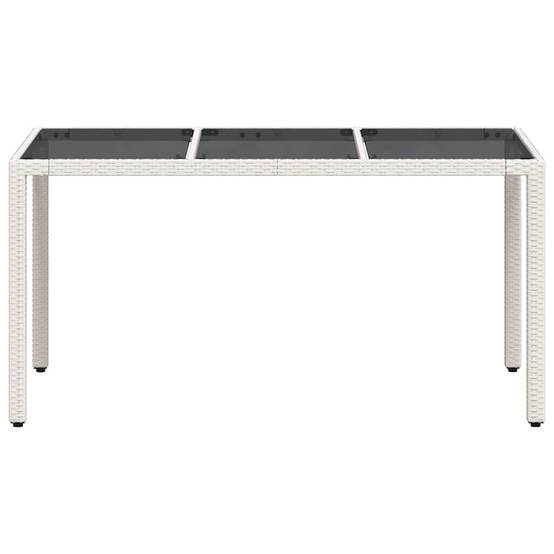 Table de jardin résine tressée verre blanc 150 x 90 x 75 cm - PANGIVO - Image 5