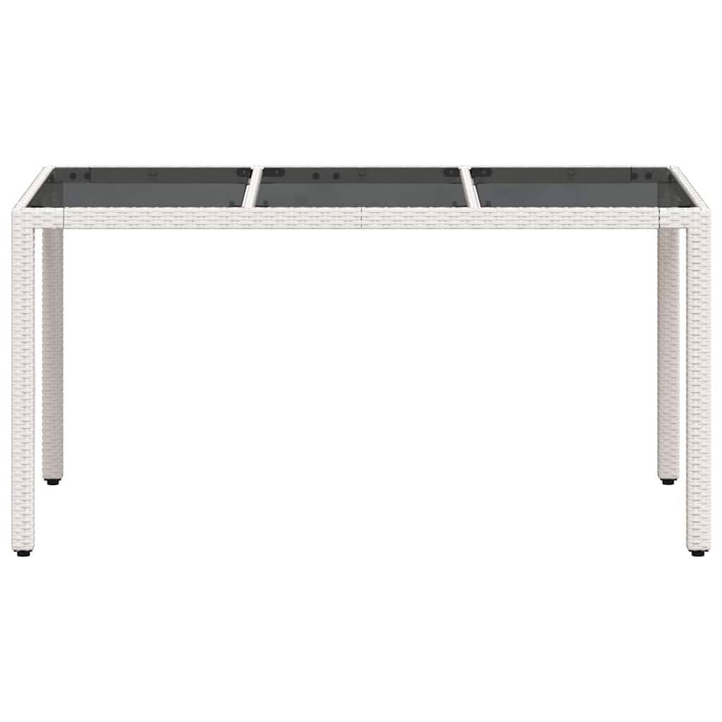 Table de jardin résine tressée verre blanc 150 x 90 x 75 cm - PANGIVO - Image 5