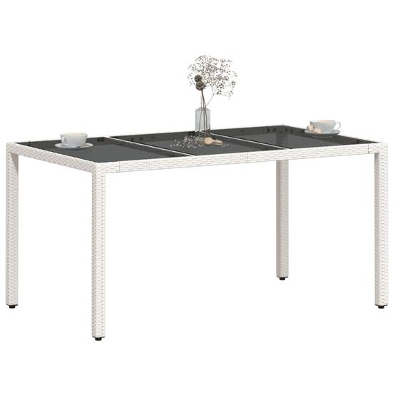 Table de jardin résine tressée verre blanc 150 x 90 x 75 cm - PANGIVO - Image 4
