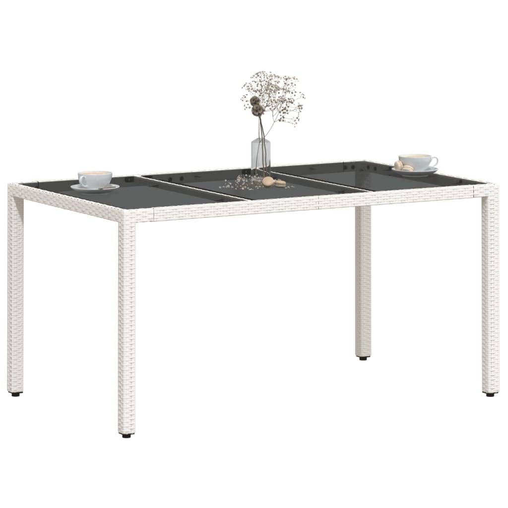 Table de jardin résine tressée verre blanc 150 x 90 x 75 cm - PANGIVO - Image 4