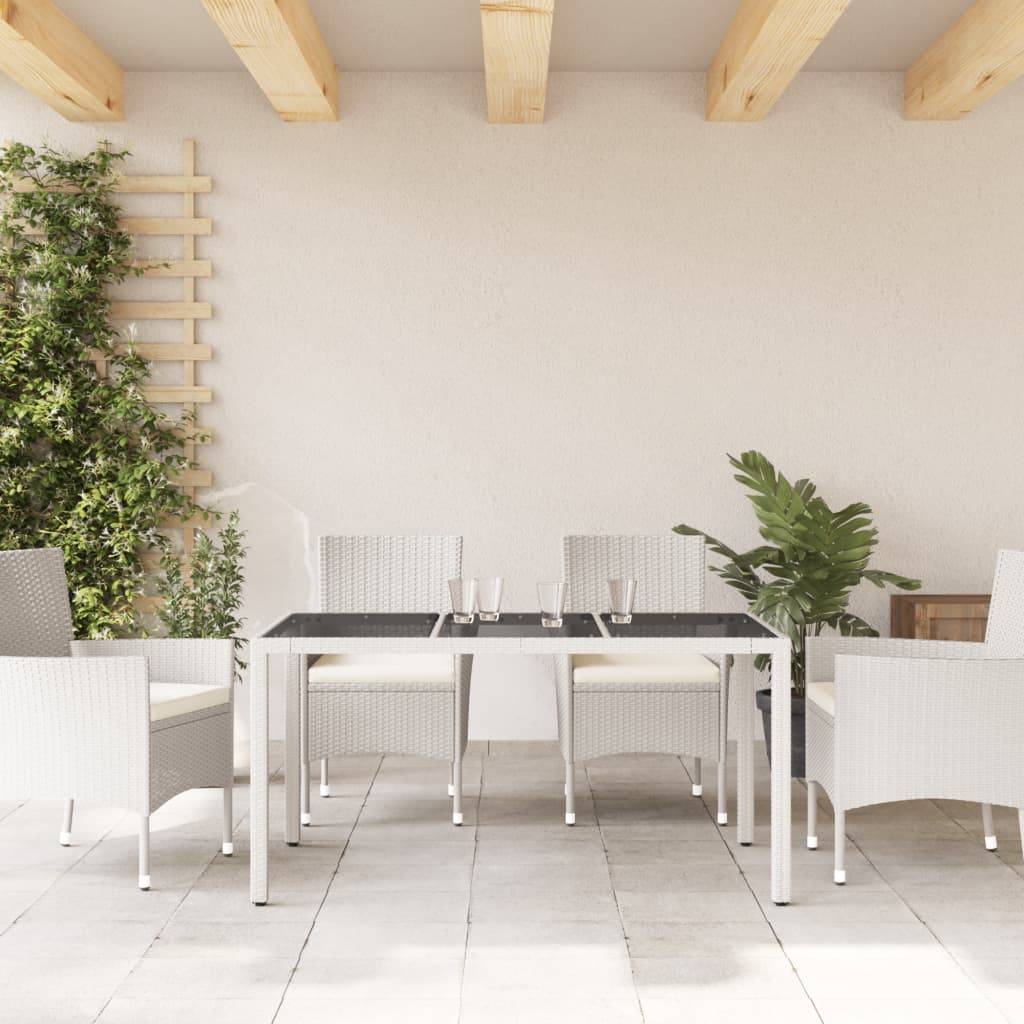 Table de jardin résine tressée verre blanc 150 x 90 x 75 cm - PANGIVO - Image 3