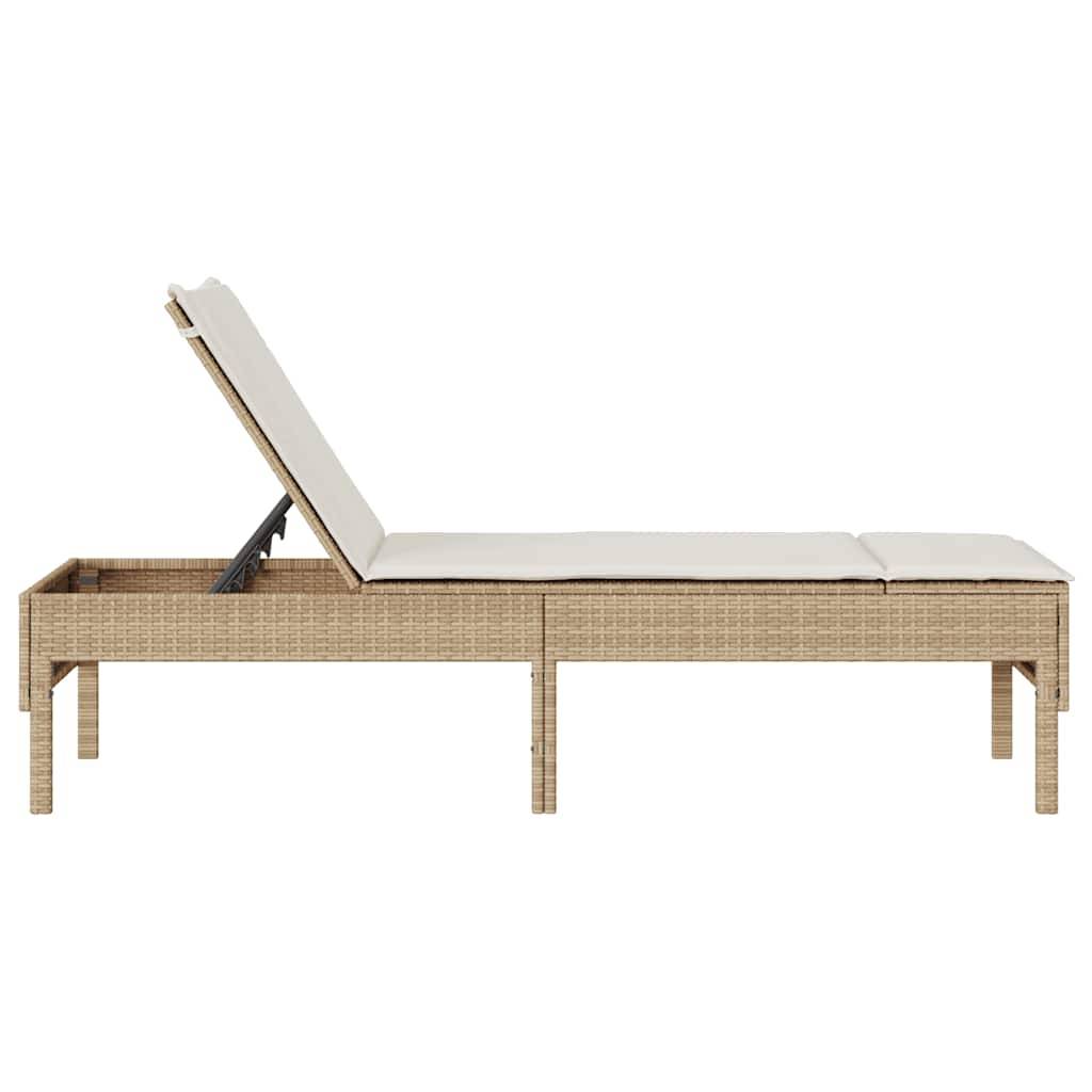 Vidaxl - Transat avec coussin beige 55x200x44cm résine tressée vidaXL 4104104 - Image 8