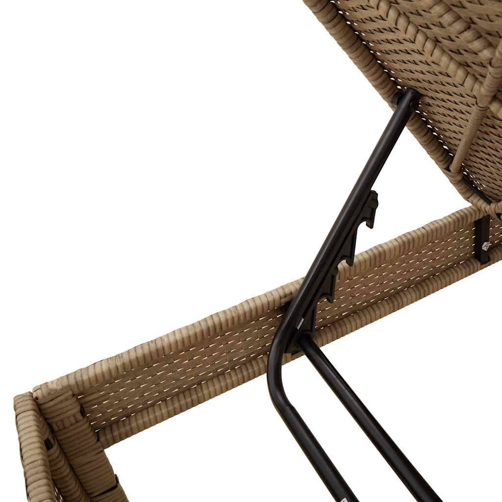 Vidaxl - Transat avec coussin beige 55x200x44cm résine tressée vidaXL 4104104 - Image 9