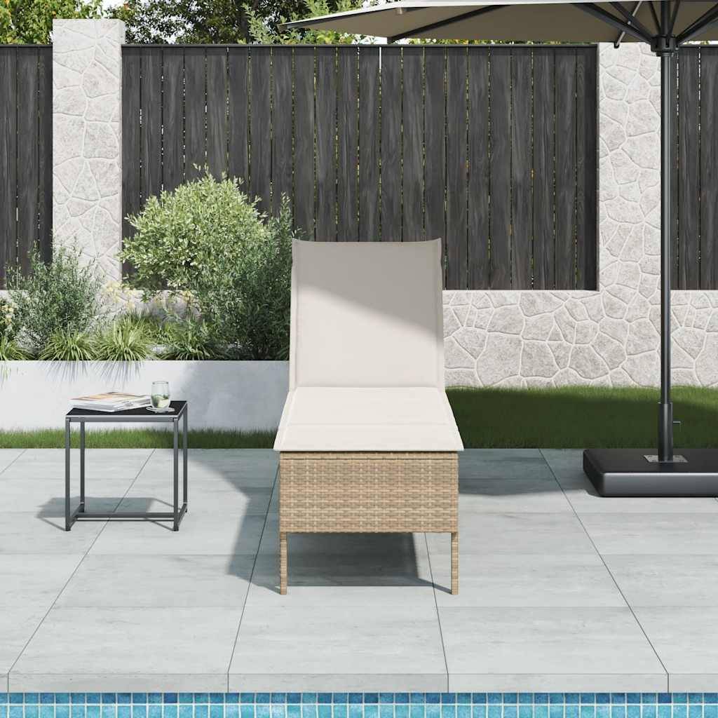 Vidaxl - Transat avec coussin beige 55x200x44cm résine tressée vidaXL 4104104