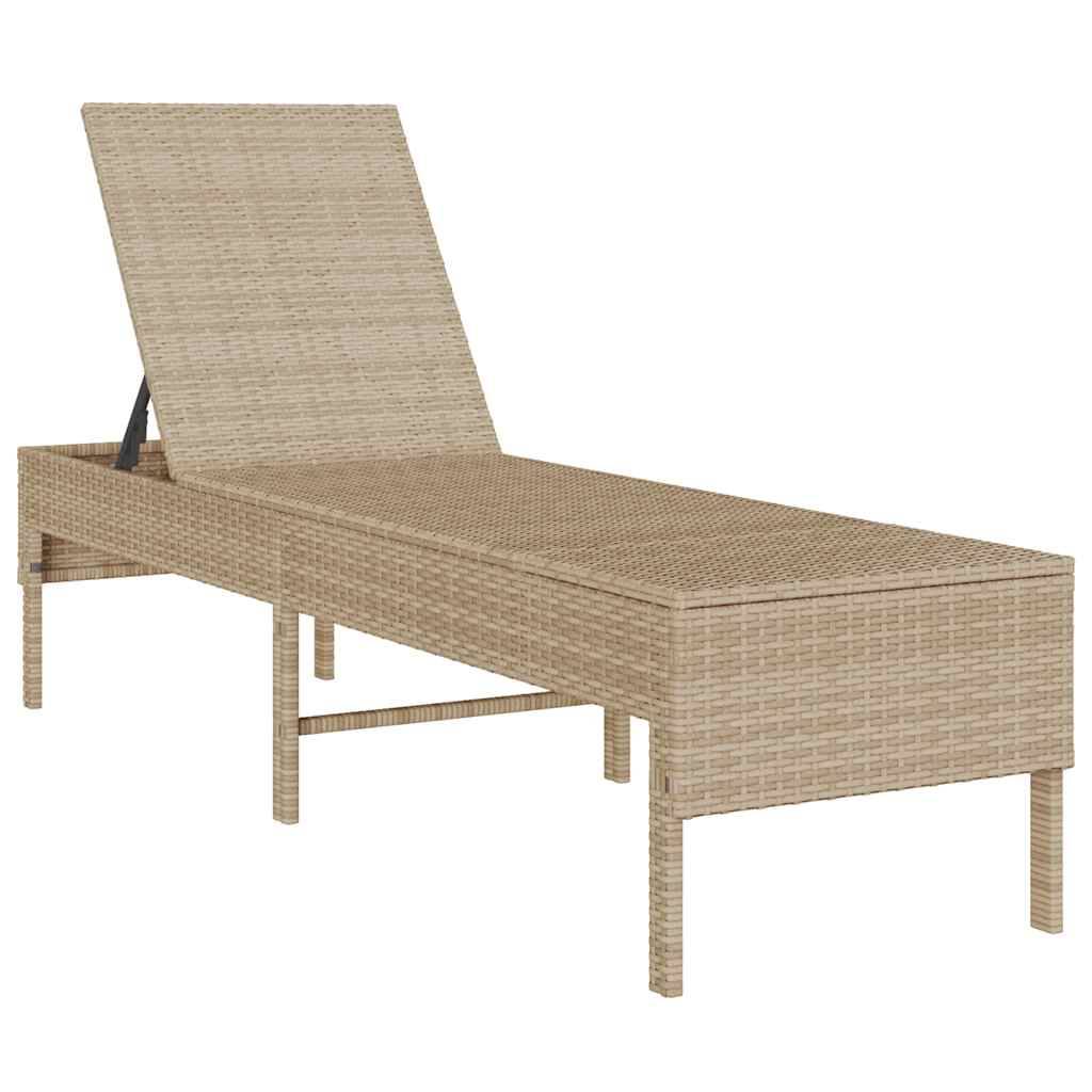 Vidaxl - Transat avec coussin beige 55x200x44cm résine tressée vidaXL 4104104 - Image 5