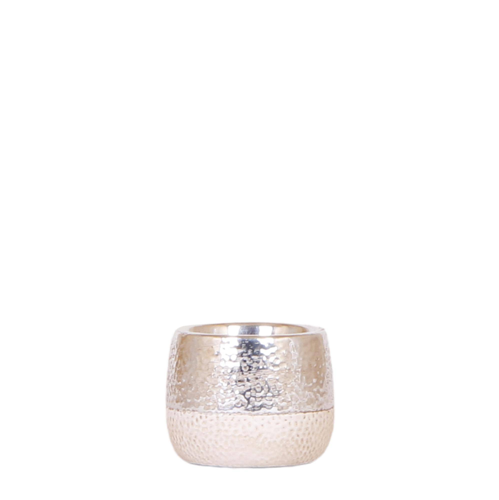Cache-pot céramique effet métallisé - éclat précieux - Pot de 6cm - argenté - Image 1