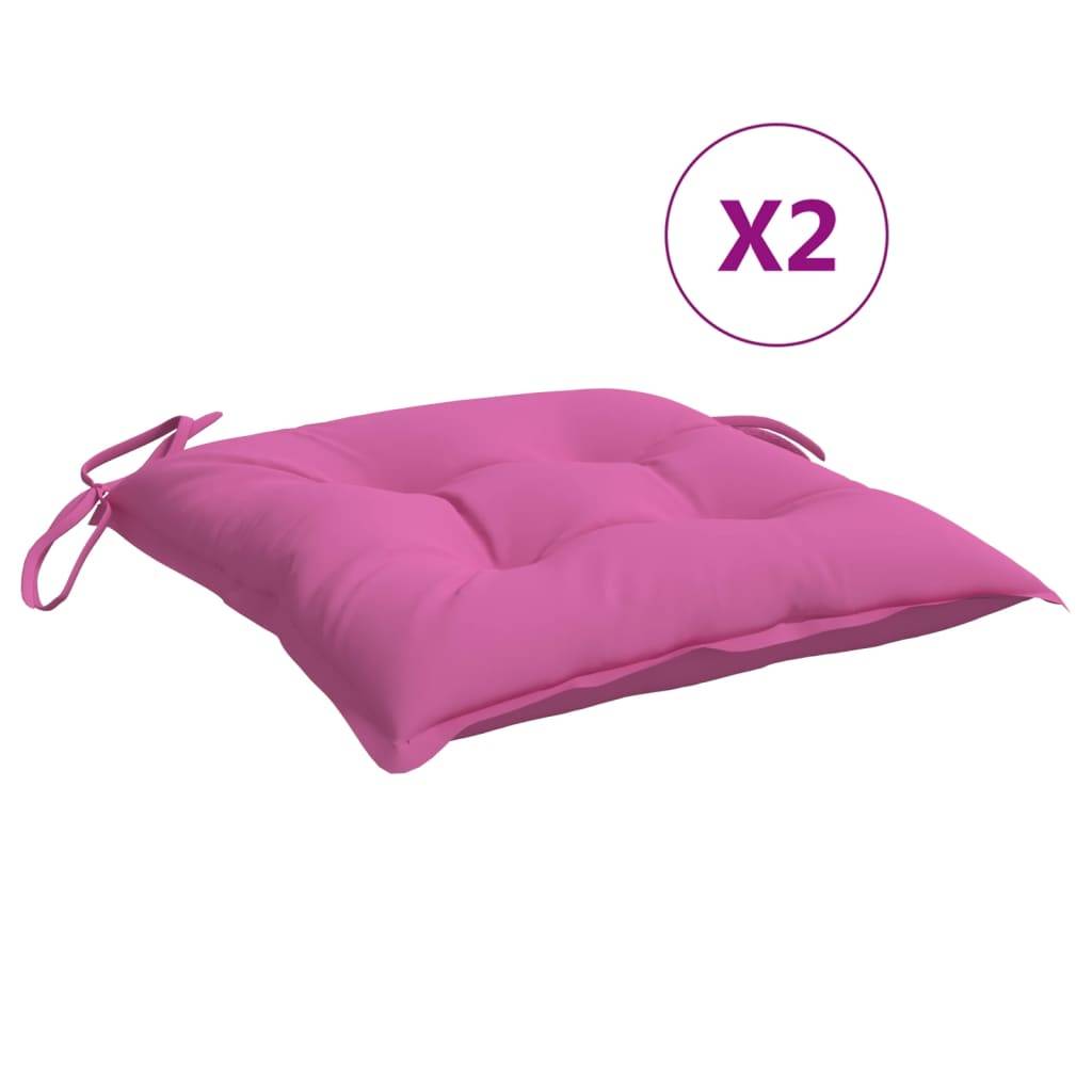 PANGIVO - Lot de 2 coussins de chaise polyester rose 40 x 40 x 7 cm - PANGIVO - Image 2