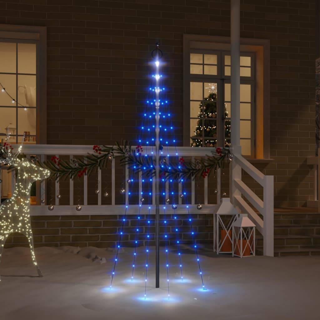 Vidaxl - Sapin de Noël sur mât de drapeau 108 LED Bleues 180 cm vidaXL 343520 - Image 1