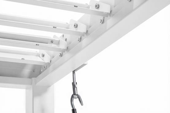 CAZEBOO - Pergola bioclimatique 4x3m autoportée PIANA aluminium blanc avec stores rétractables sur 2 côtés (3m + 4m) - Image 7