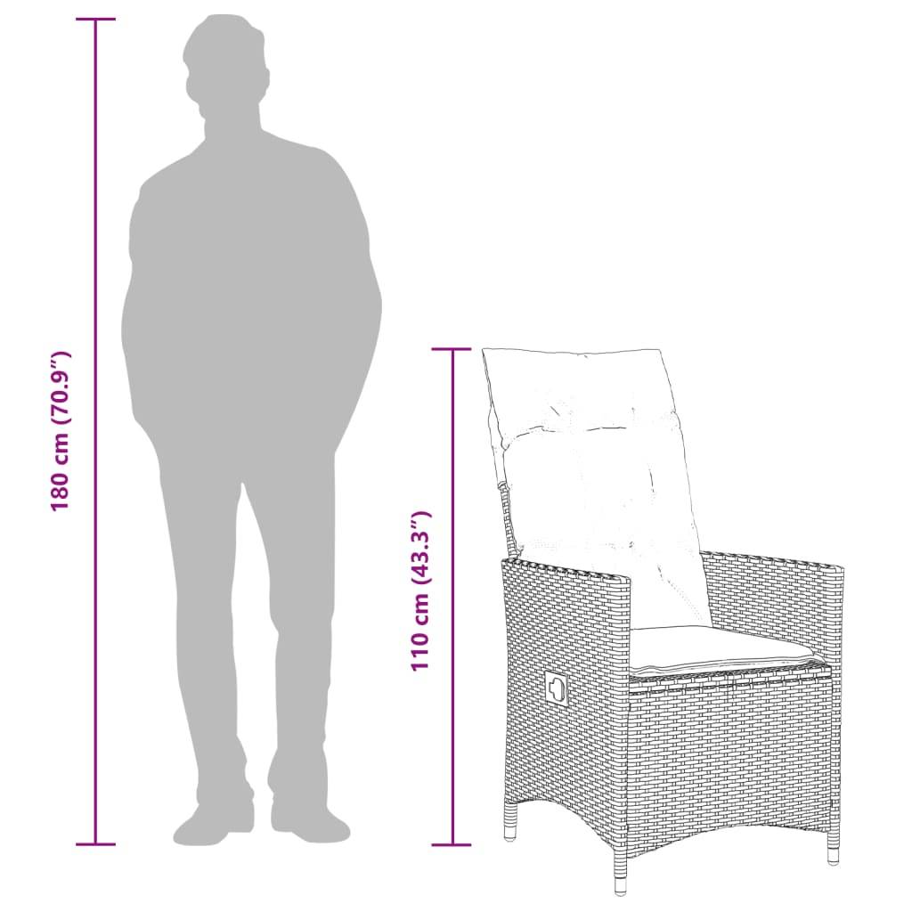 Chaise bois composite 1 places rotin noir  56 x 59 x 92 cm  - Prolenta premium  p364.2 - Image 10