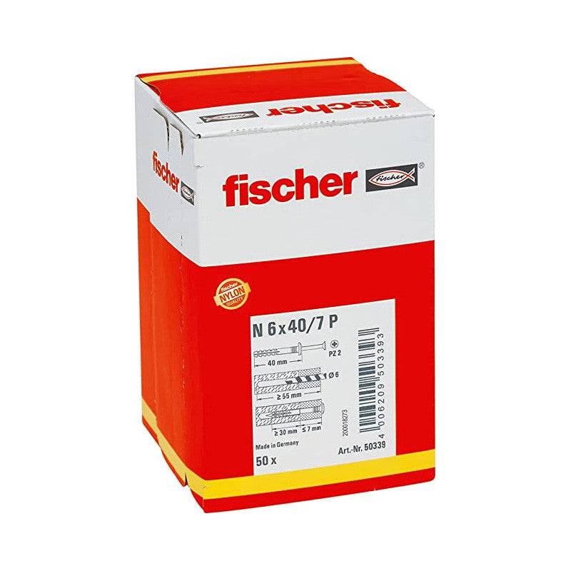 Fischer - Cheville à frapper FISCHER N-F avec collerette épaisse et clou tête fraisée - taille 5x50/25 - Boîte de 100 - FISCHER - Imagen 2