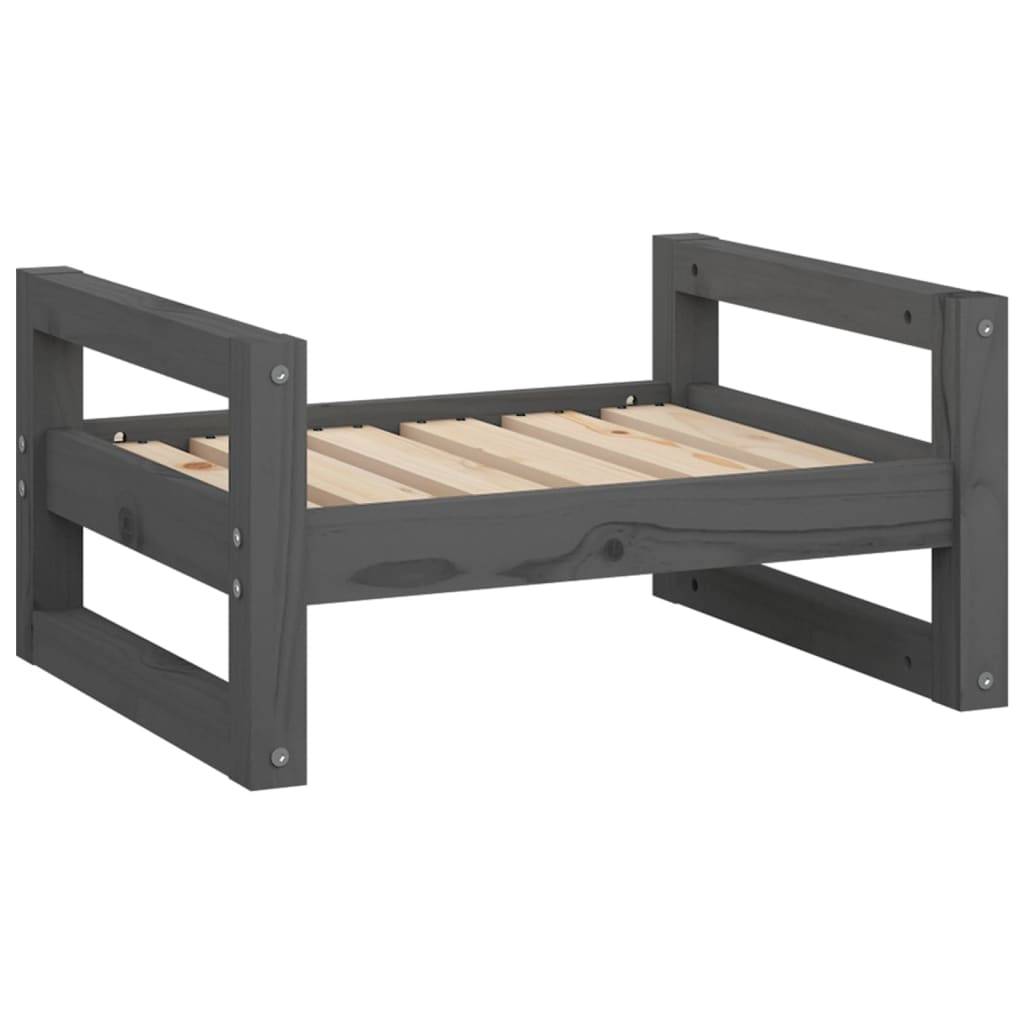 Vidaxl - Lit pour chien Gris 55,5x45,5x28 cm Bois de pin solide vidaXL 821469 - Imagen 2