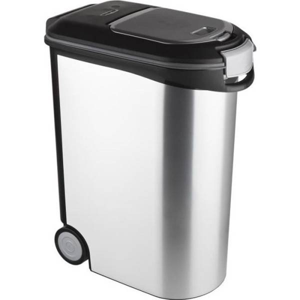 CURVER Conteneur a croquettes pour chien 20 kg - 54L - Aspect métal - Image 1