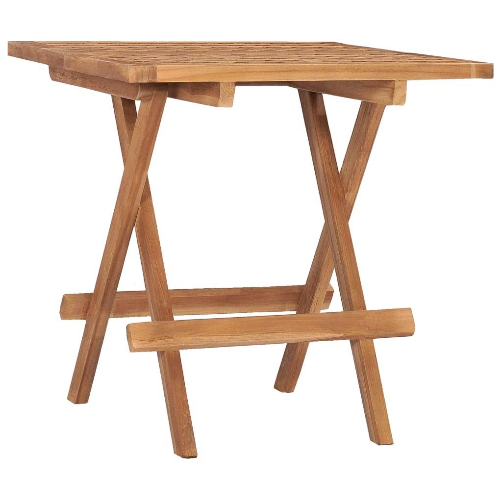Table pliable de jardin bois de teck solide 50 x 50 x 50 cm - PANGIVO - Image 1