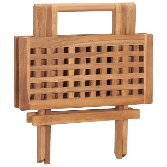 Table pliable de jardin bois de teck solide 50 x 50 x 50 cm - PANGIVO - Image 6