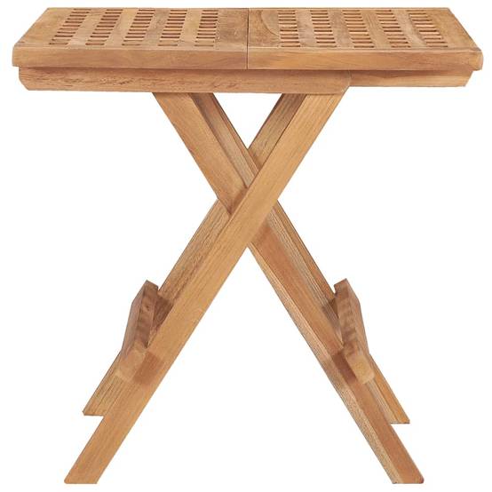 Table pliable de jardin bois de teck solide 50 x 50 x 50 cm - PANGIVO - Image 4