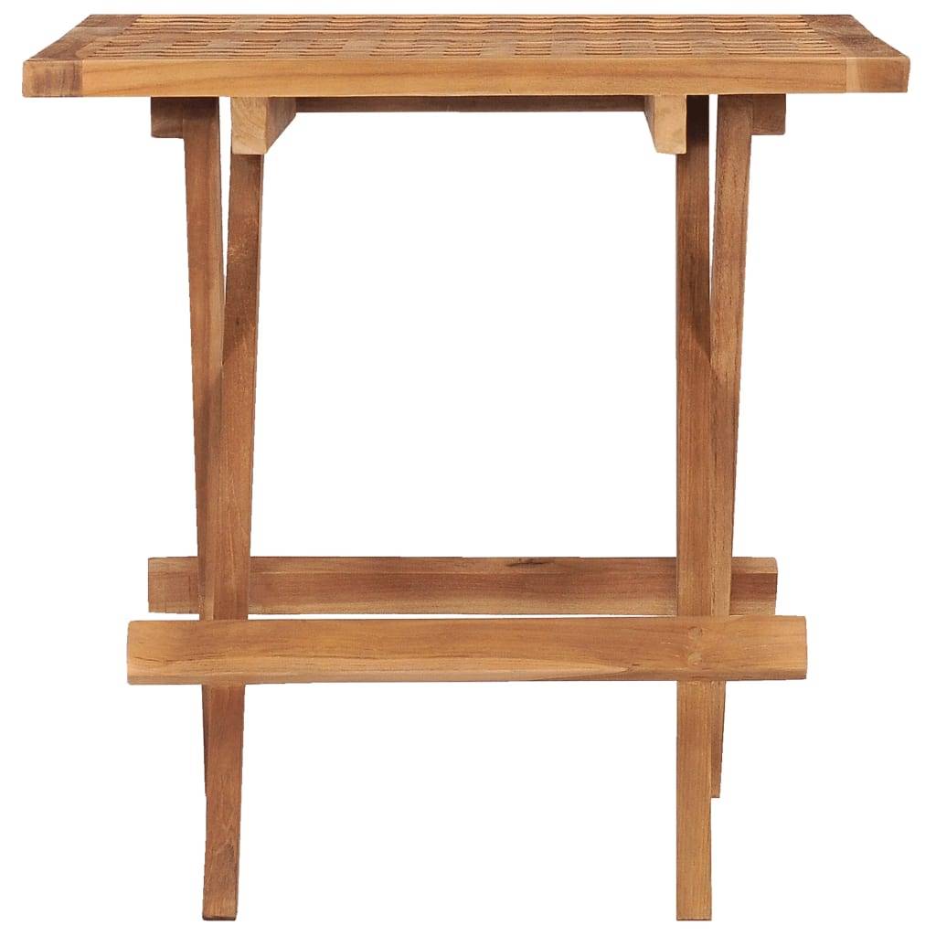 Table pliable de jardin bois de teck solide 50 x 50 x 50 cm - PANGIVO - Image 2