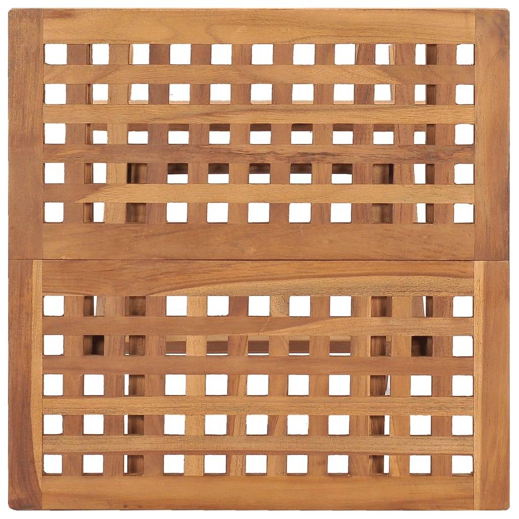 Table pliable de jardin bois de teck solide 50 x 50 x 50 cm - PANGIVO - Image 5