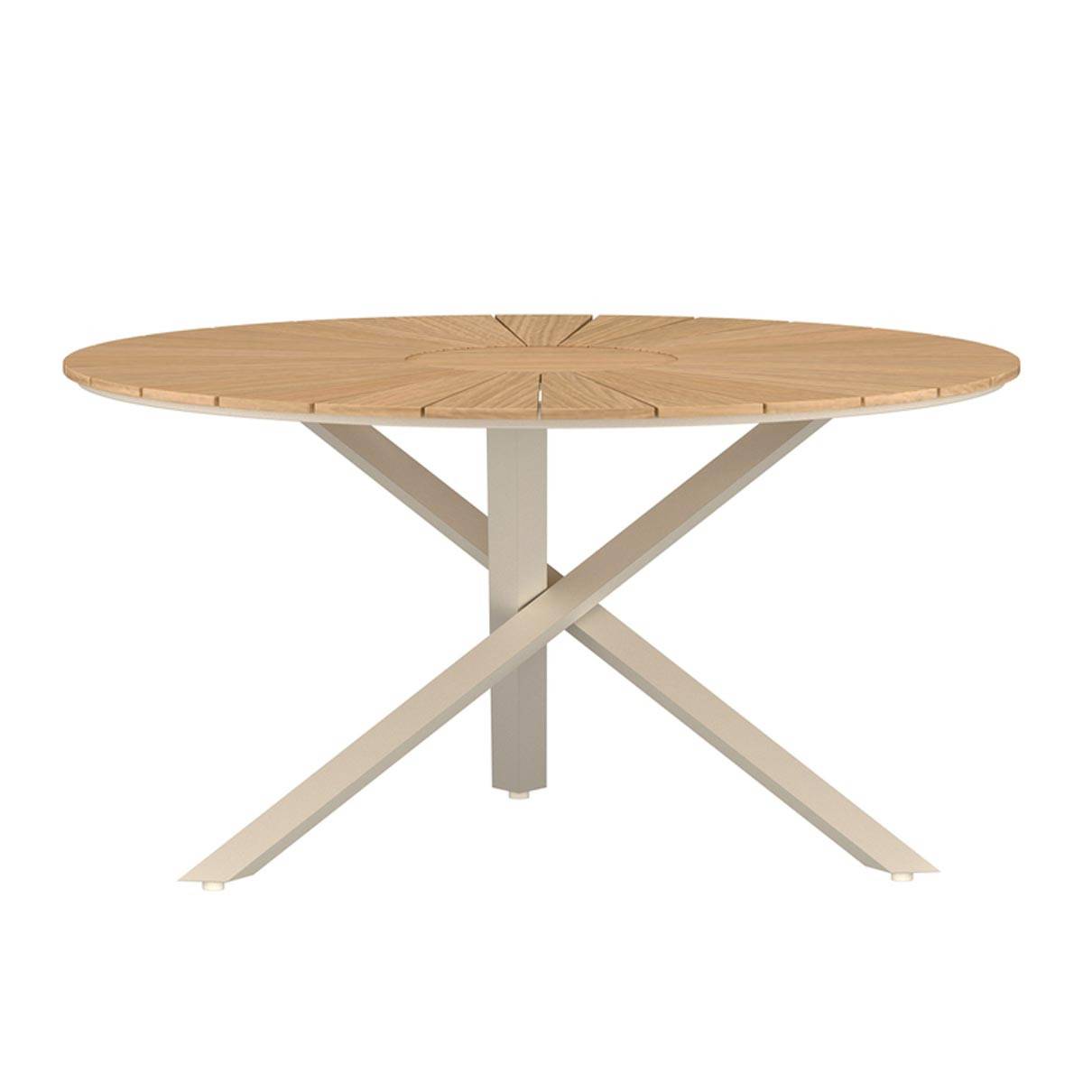 Table de Jardin Ronde "Mexico" 140cm Naturel & Beige - Image 1