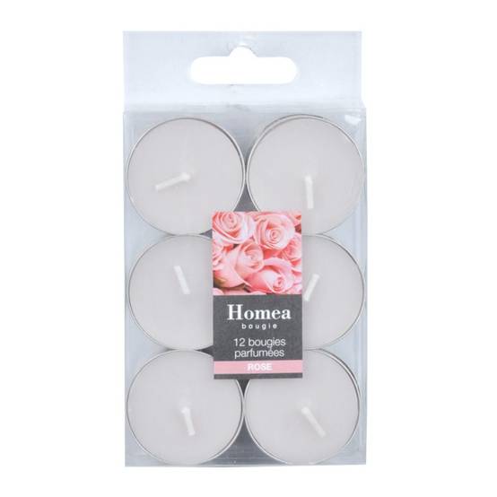 Lot de 12 Bougies Chauffe-Plat "Essentiel" 3,5cm Rose - Image 1