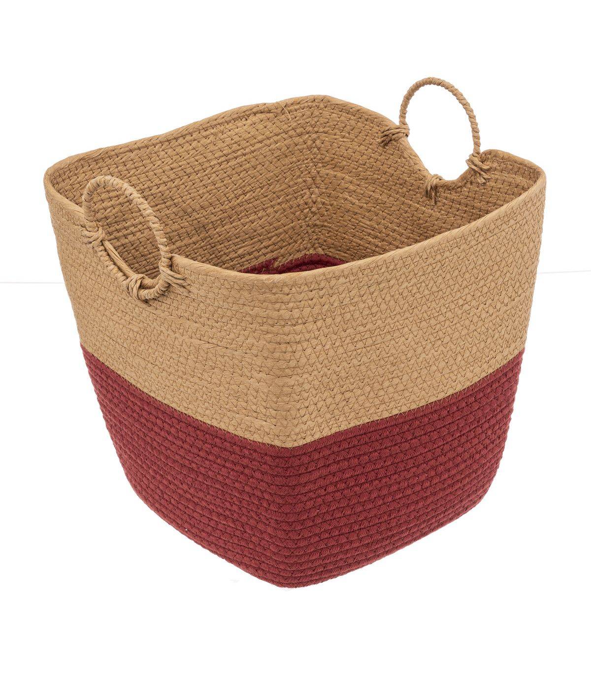Lot de 3 Paniers de rangement Beige et Terre de Sienne - Imagen 4