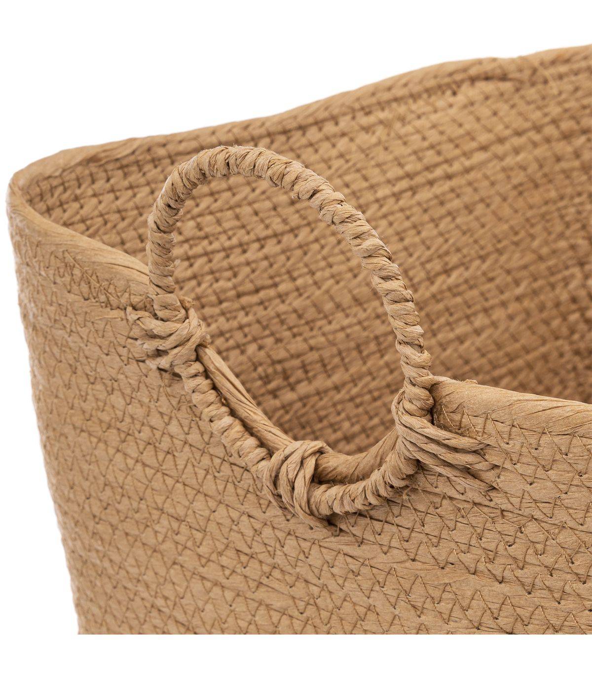 Lot de 3 Paniers de rangement Beige et Terre de Sienne - Imagen 3