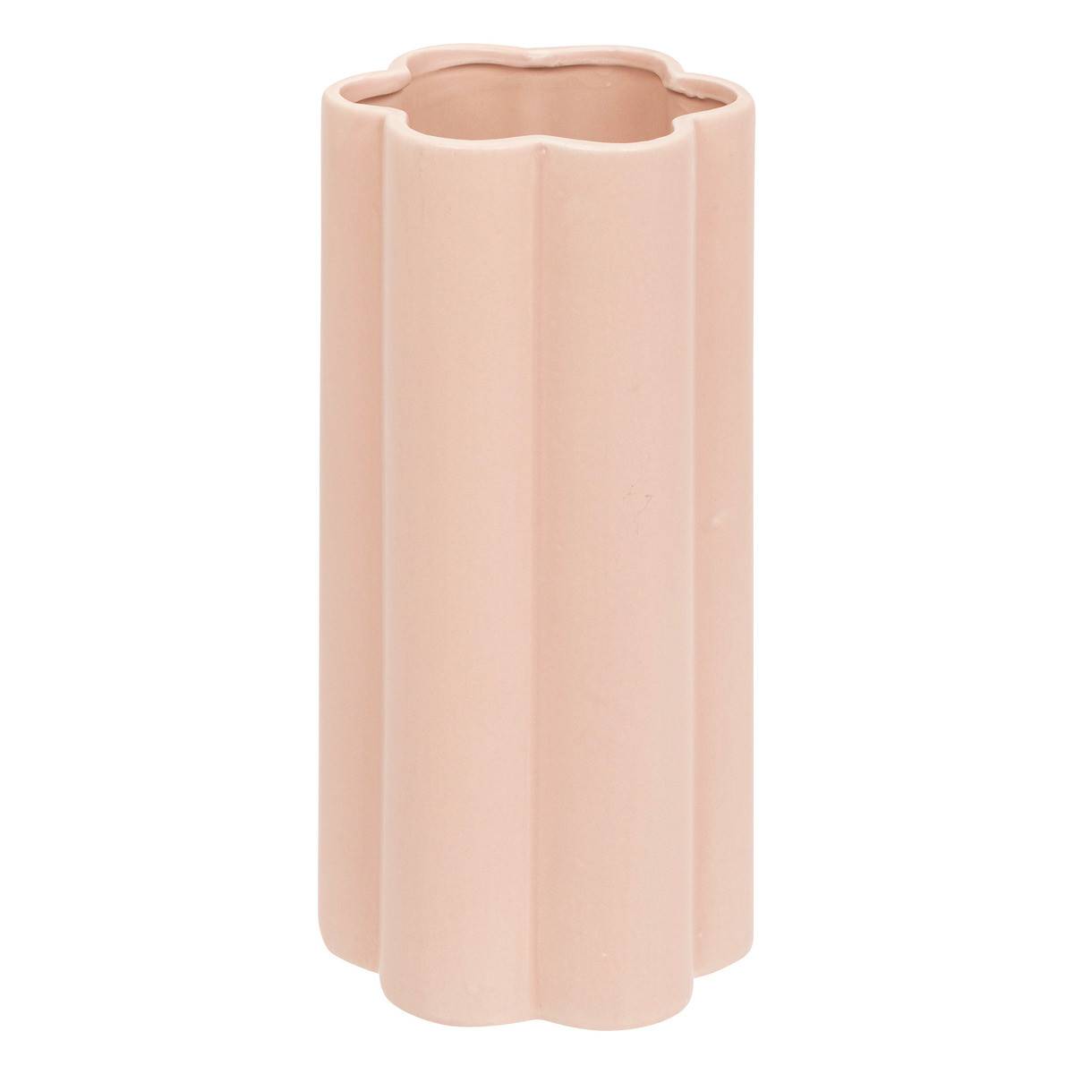 Atmosphera - Vase forme fleur en céramique Rose H 28.5 cm - Imagen 1