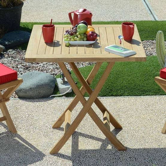 Table pliante carrée en teck massif Gap 75 cm - TECK'Attitude - Imagen 5