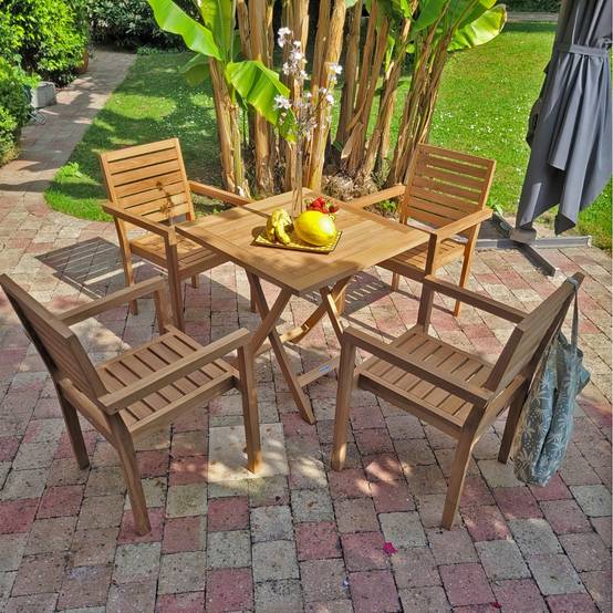 Table pliante carrée en teck massif Gap 75 cm - TECK'Attitude - Imagen 3