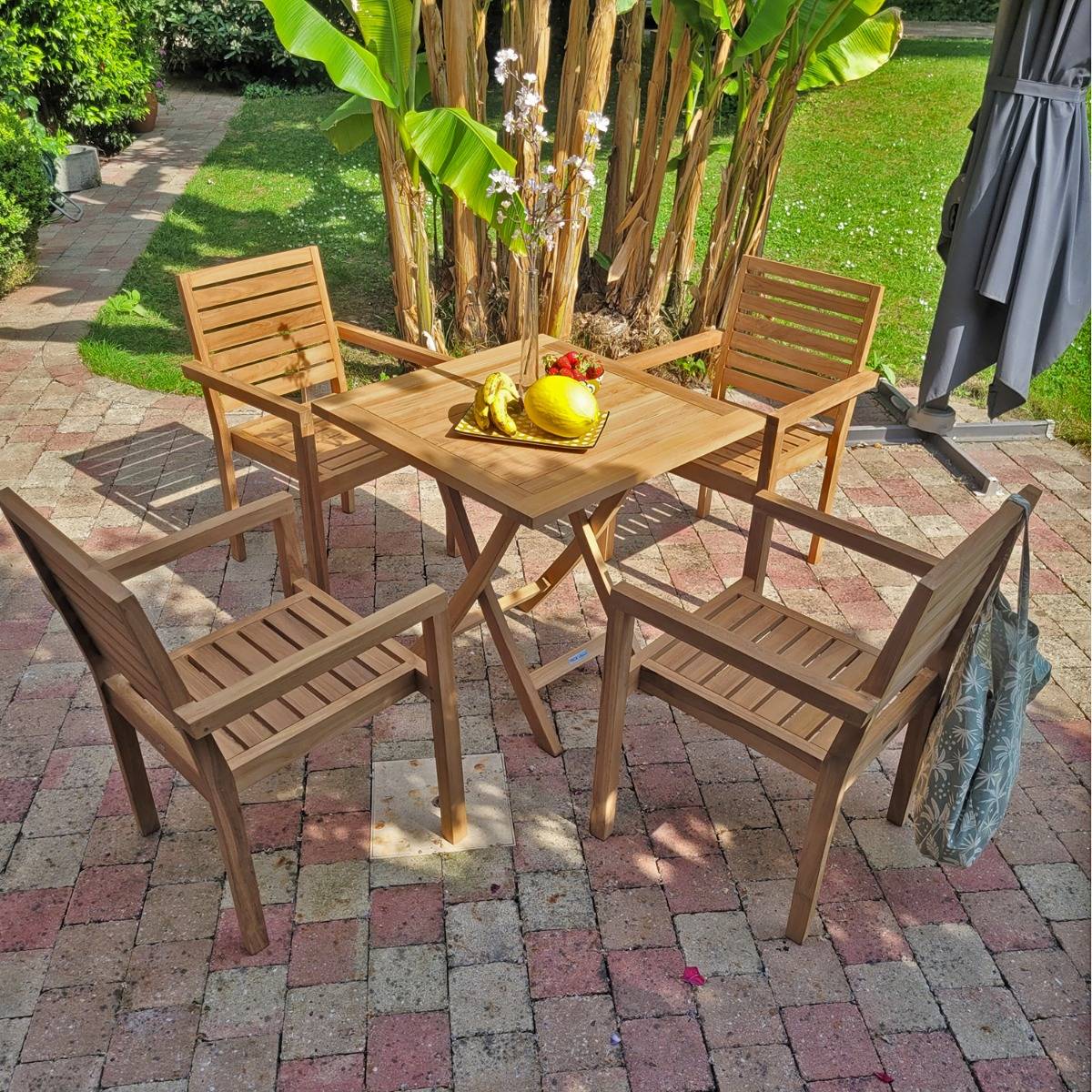 Table pliante carrée en teck massif Gap 75 cm - TECK'Attitude - Imagen 3