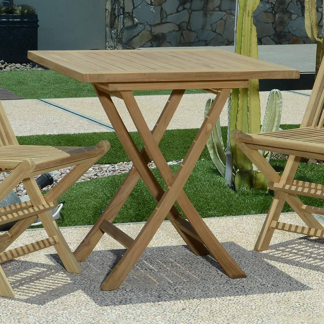 Table pliante carrée en teck massif Gap 75 cm - TECK'Attitude - Imagen 7