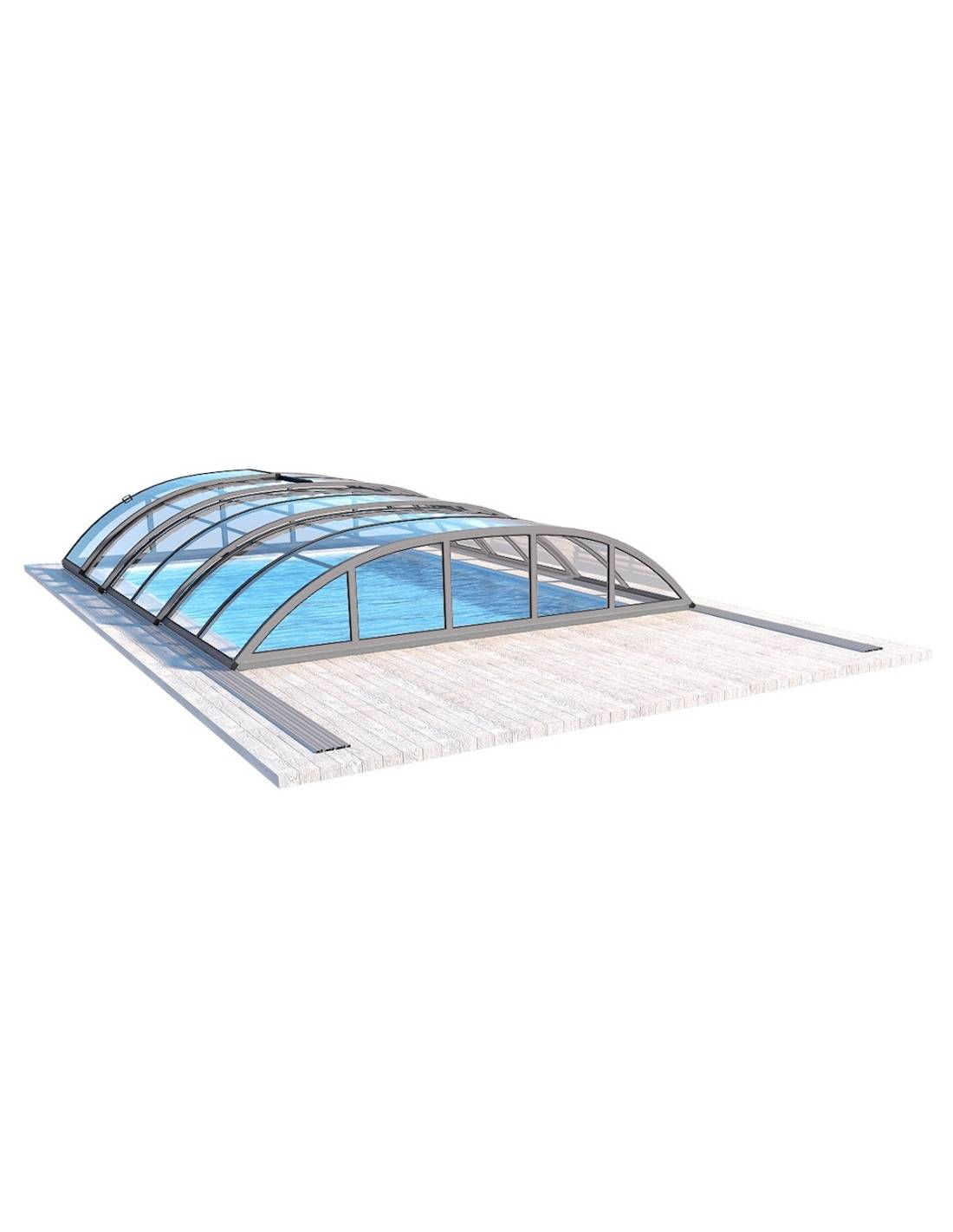 Altanka - Abri de piscine Horizon pour les modèles 5x3 m - BAS86, BAS786 - polycarbonate massif 3 mm - Couleur Ral7037 Gris - ECO226 - Imagen 5