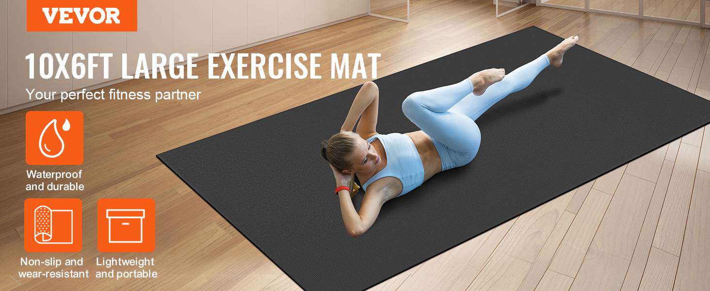 Vevor - VEVOR Tapis de yoga antidérapant tapis d'entraînement 3050 x 1830 mm pilates - Image 9
