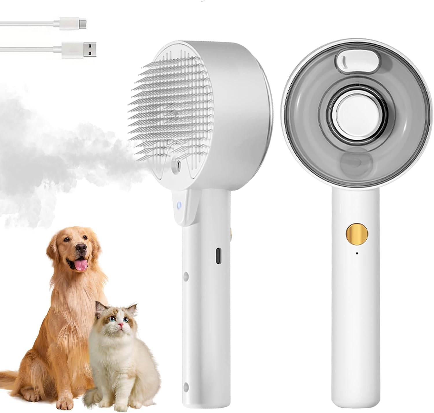 Brosse Vapeur 4 en 1 pour chat blanc