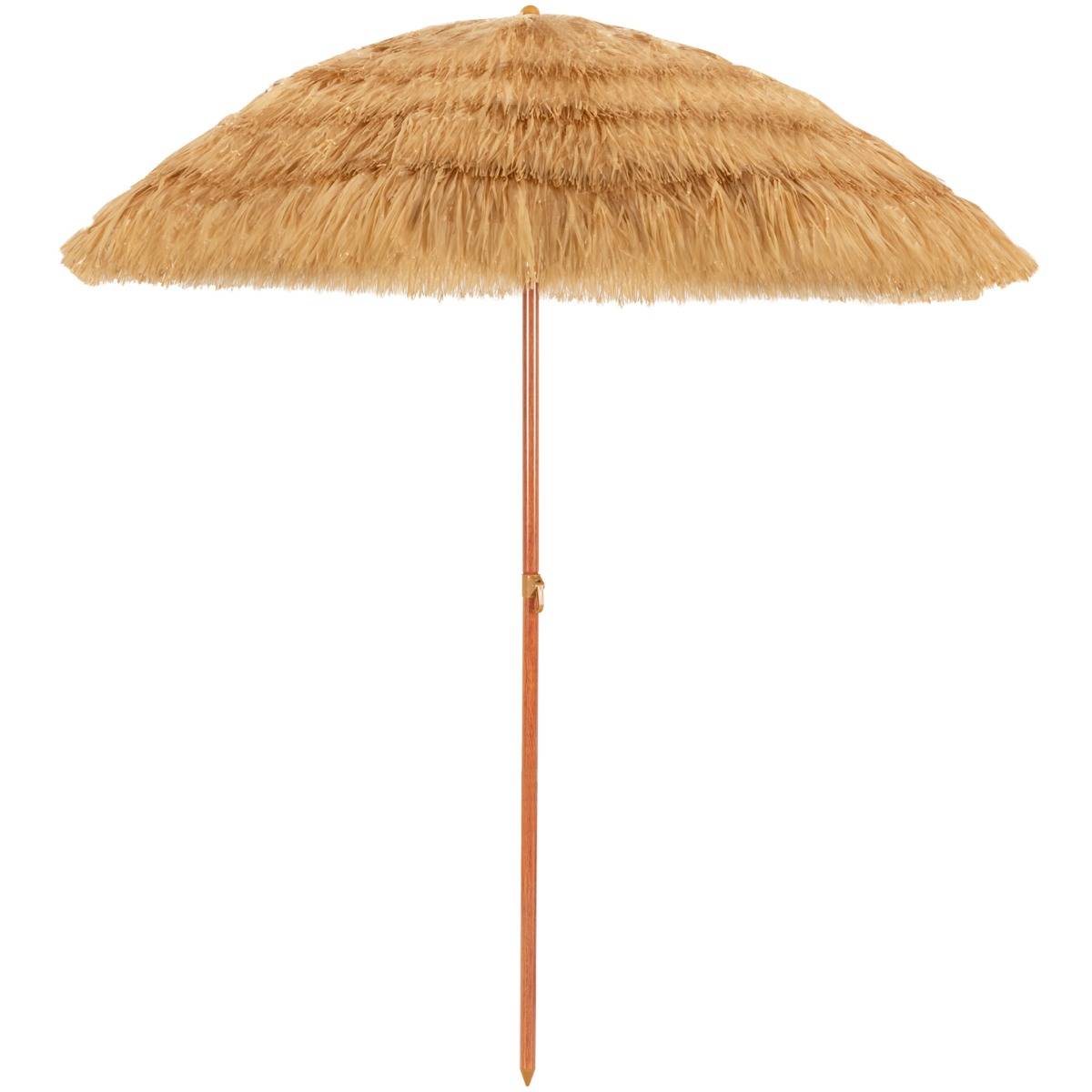 Maison Chic - Parasol Inclinable de Paille en PP 2M Fixation pour Sable Toit Chaume Style Hawaïen 2 Parties
