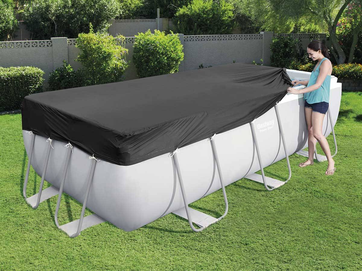Bestway - Bâche de protection 4 saisons pour piscine tubulaire Power Steel rectangulaire 4,04 m - Bestway - Imagen 4
