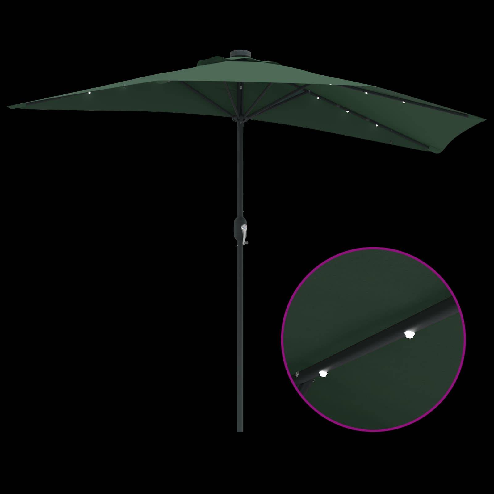 Parasol de jardin polyester acier vert 294 x 150 x 224 cm - PANGIVO - Image 8
