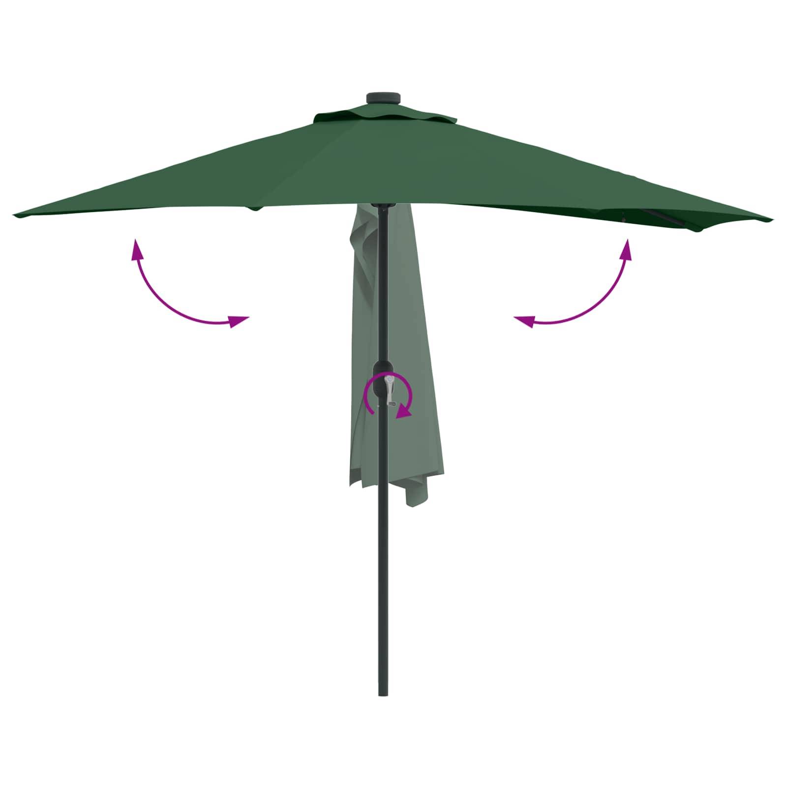 Parasol de jardin polyester acier vert 294 x 150 x 224 cm - PANGIVO - Image 9