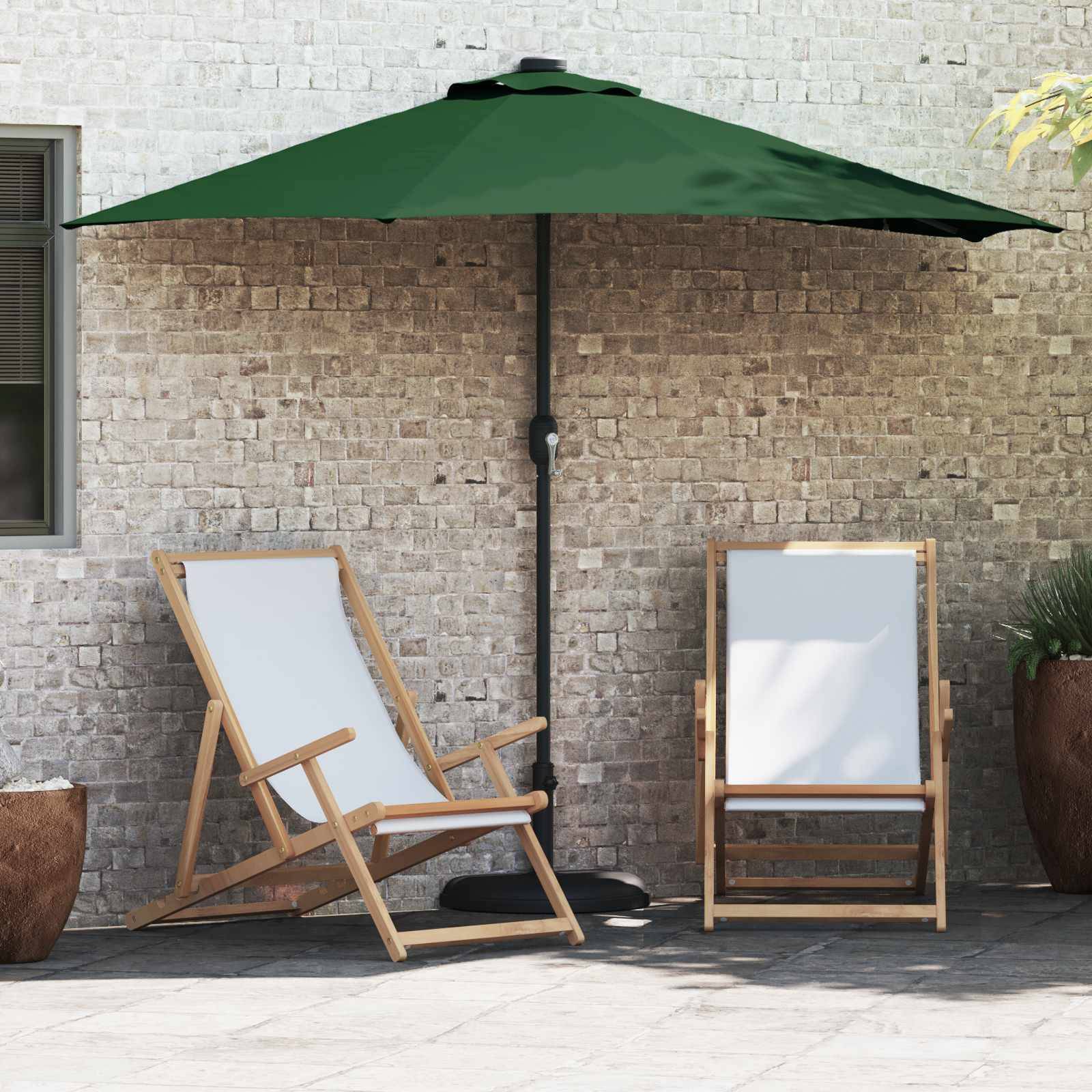Parasol de jardin polyester acier vert 294 x 150 x 224 cm - PANGIVO - Image 1
