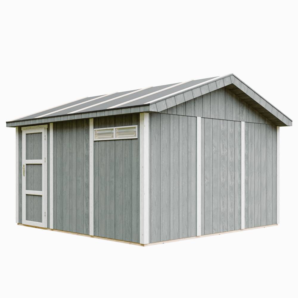 Timbela - Garagequalité premium 13 m² - L378xl412 cm - garage pour moto, vélos, machines de jardinage - Abri de jardin - Timbela M990B-CAVERN STEEL - Image 2